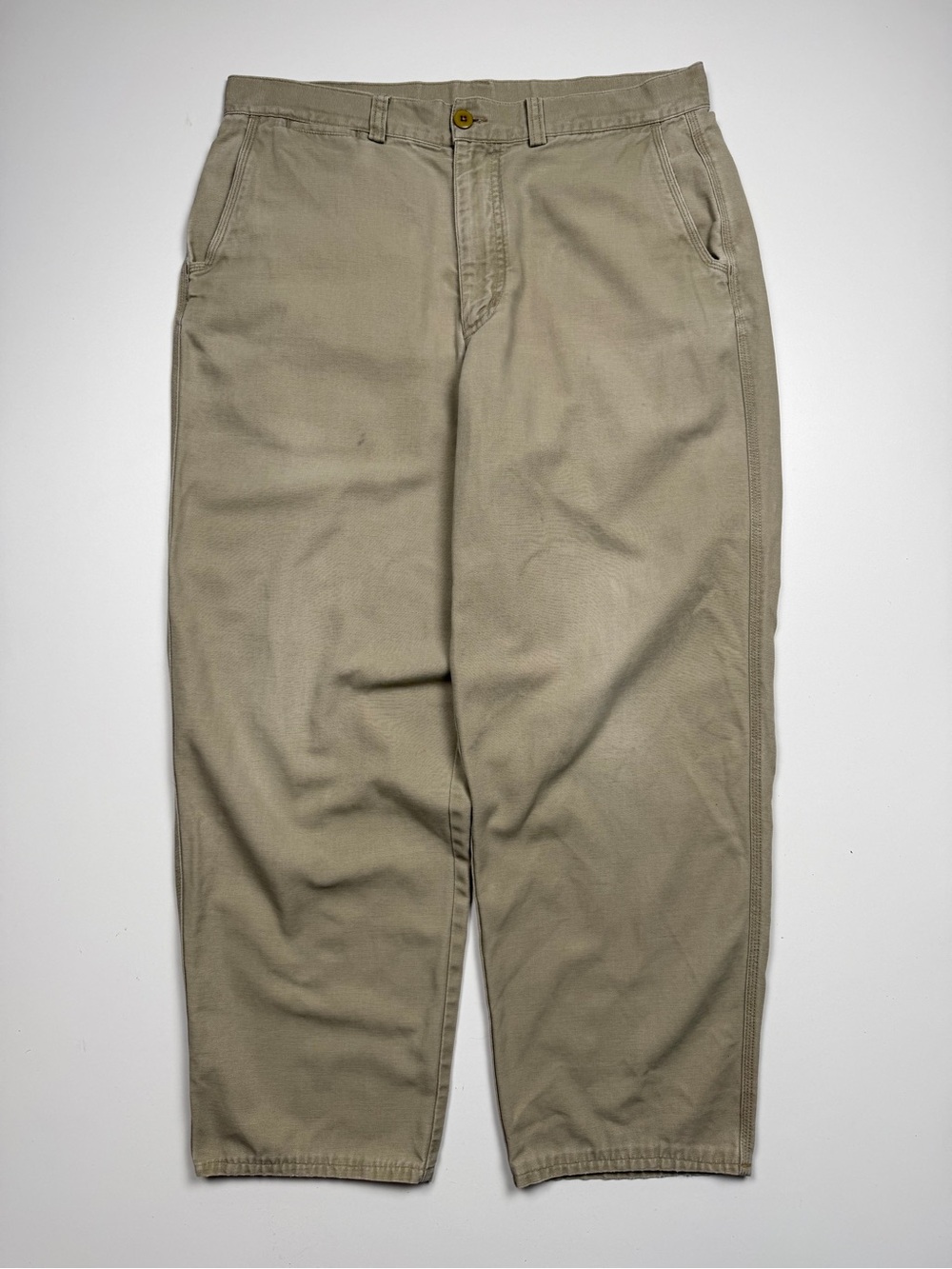 Vintage Patagonia Cotton Twill Chino Pants Mens W36 Khaki 90s Flat Front - Picture 4 of 11